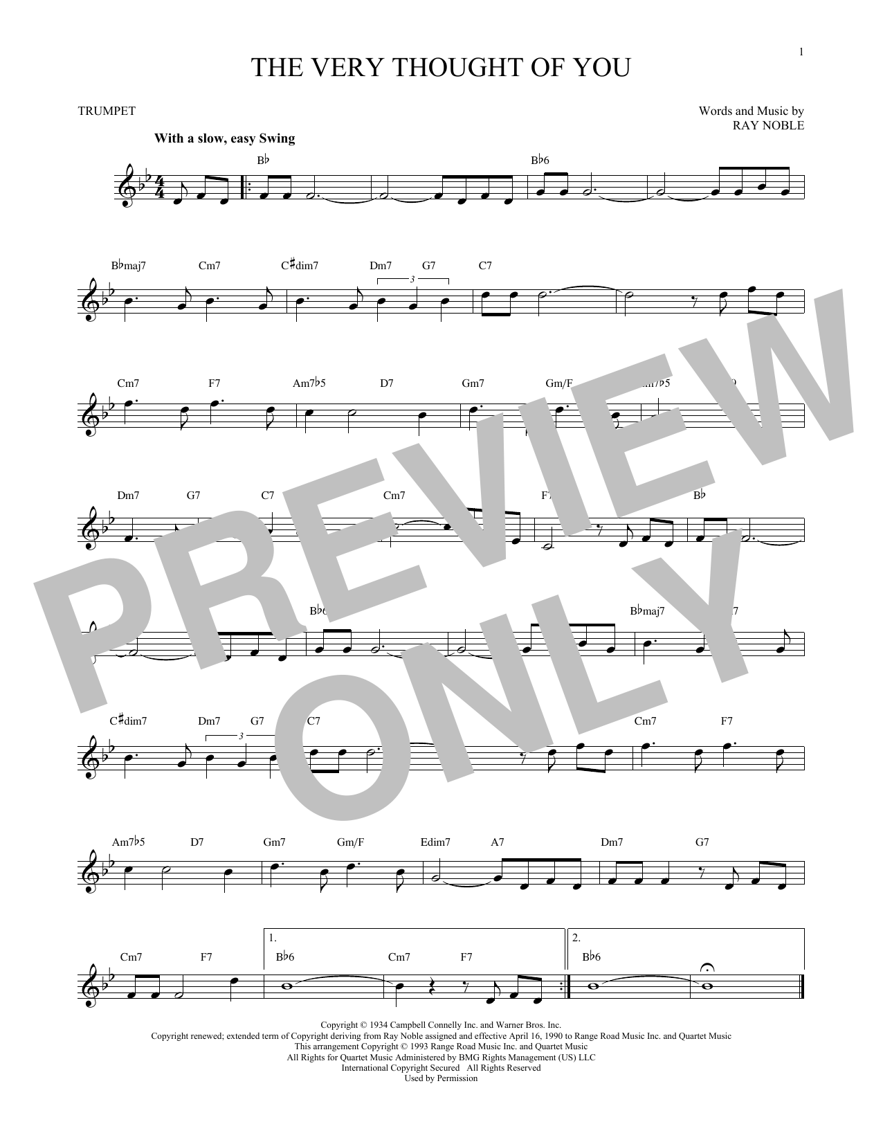 Download Ray Noble The Very Thought Of You Sheet Music