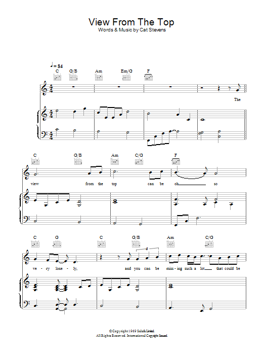 Download Cat Stevens The View From The Top (from the musical Sheet Music