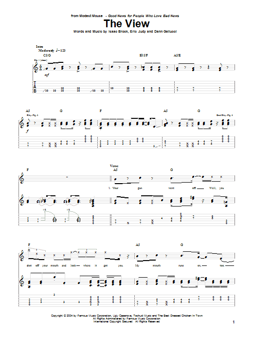 Download Modest Mouse The View Sheet Music