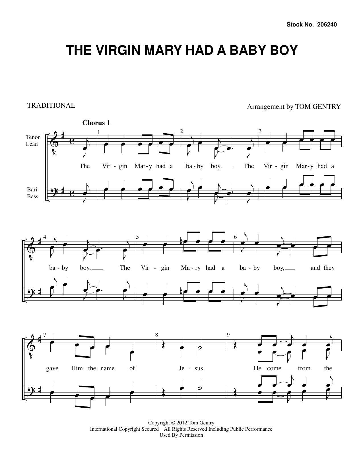 Download Traditional The Virgin Mary had a Baby Boy (arr. To Sheet Music