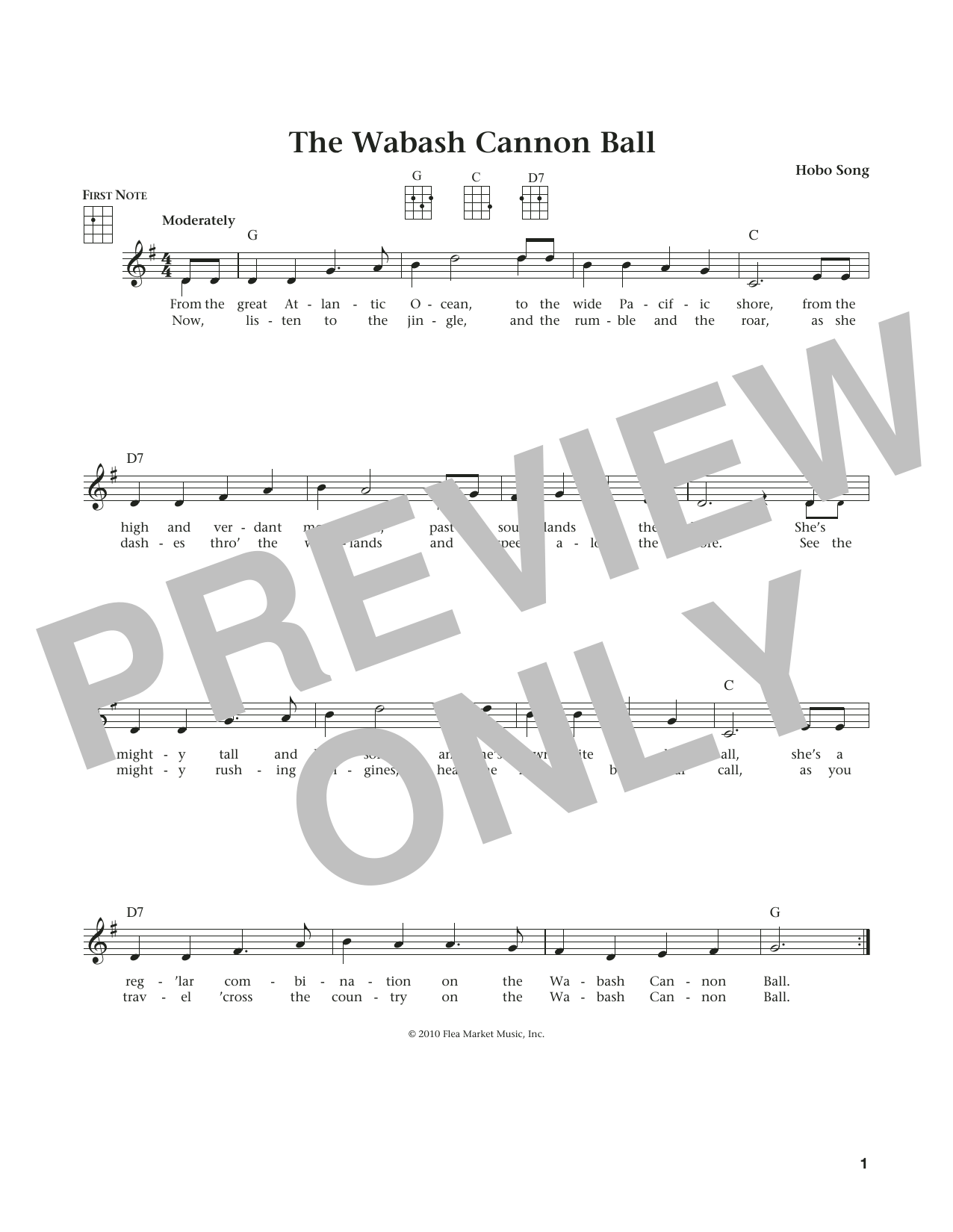 Download Hobo Song The Wabash Cannon Ball (from The Daily Sheet Music