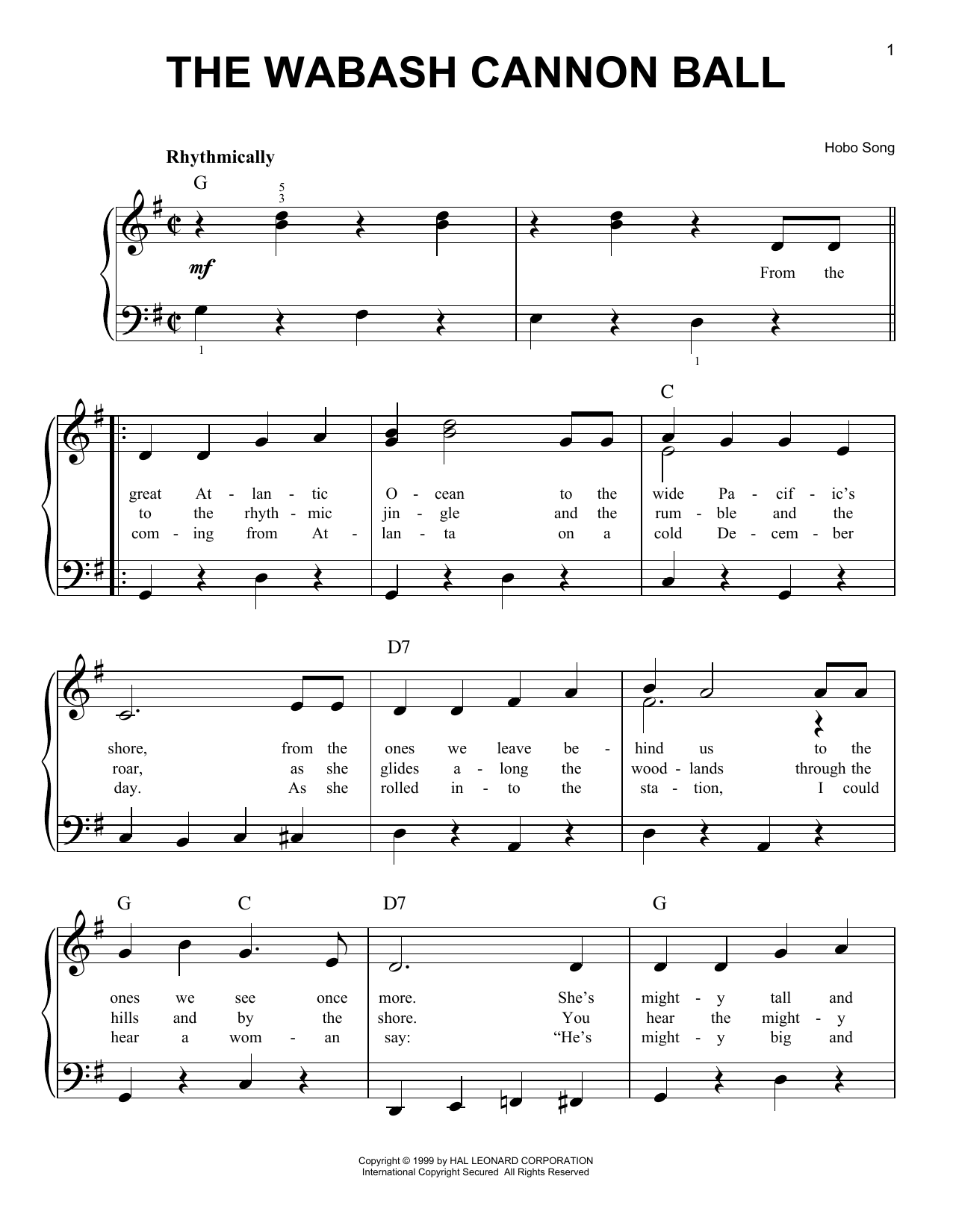 Download Traditional The Wabash Cannon Ball Sheet Music