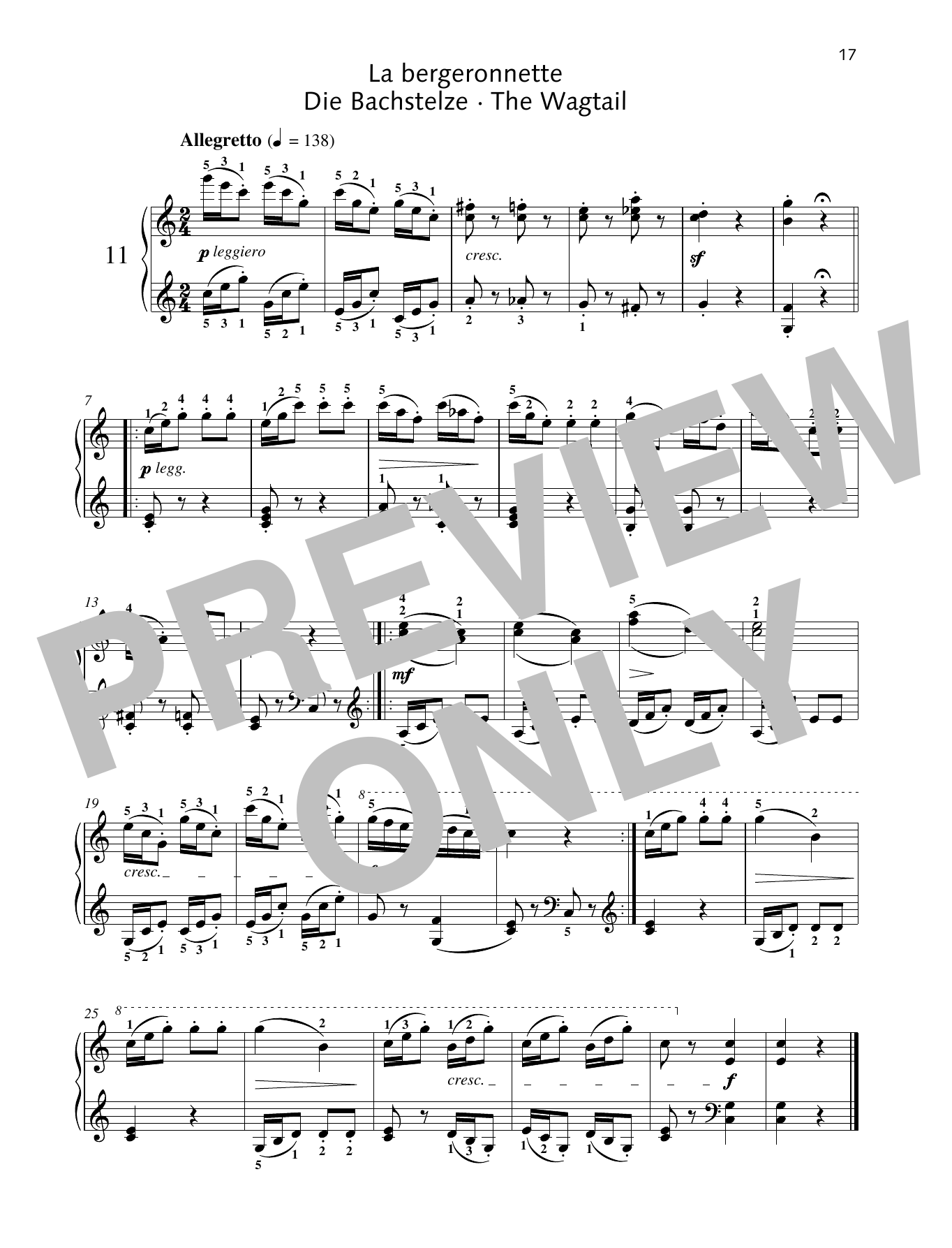 Download Friedrich Burgmuller The Wagtail Sheet Music