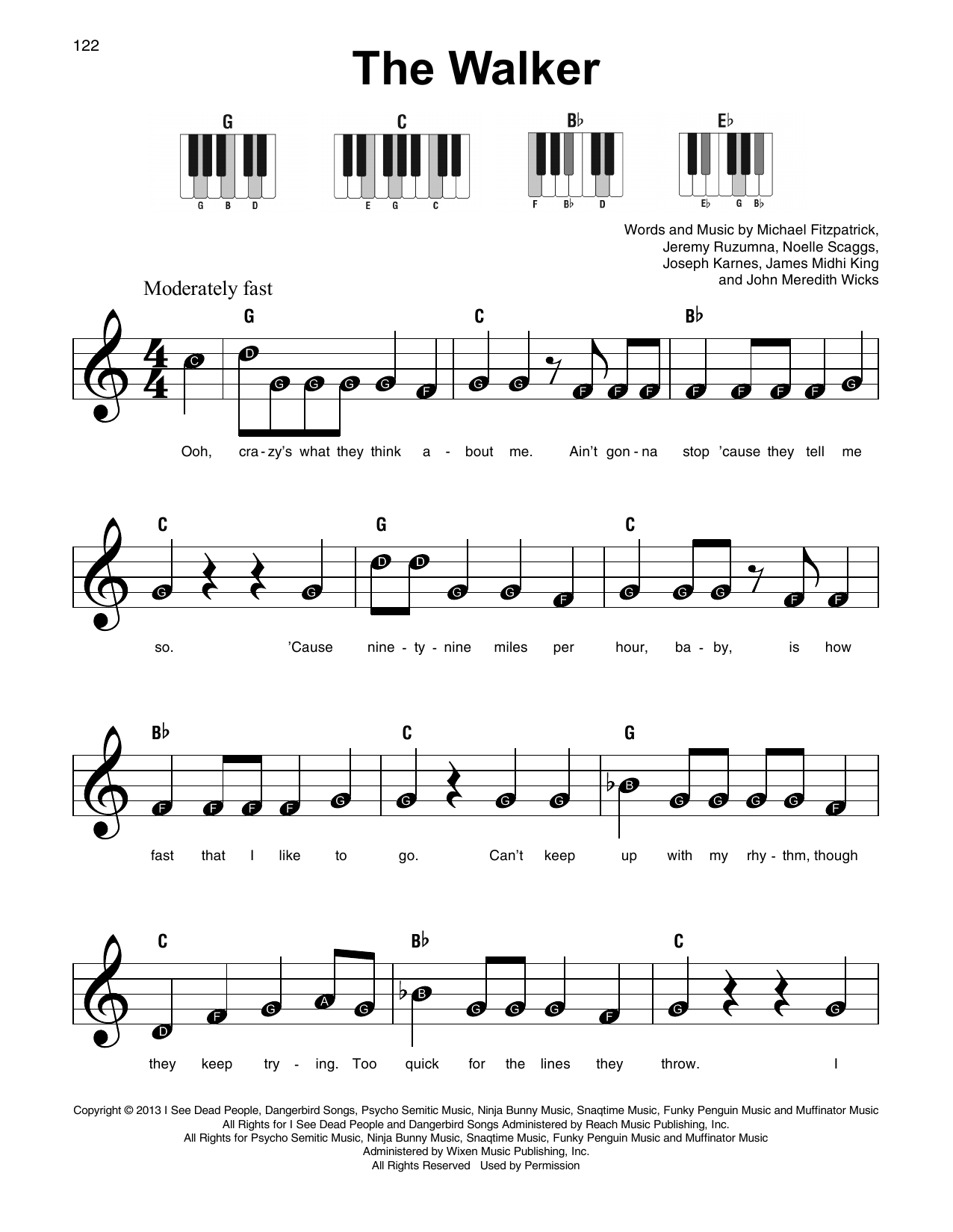 Download Fitz And The Tantrums The Walker Sheet Music