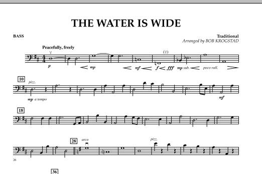 Download Bob Krogstad The Water Is Wide - Bass Sheet Music