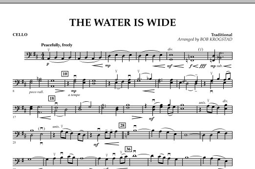 Download Bob Krogstad The Water Is Wide - Cello Sheet Music