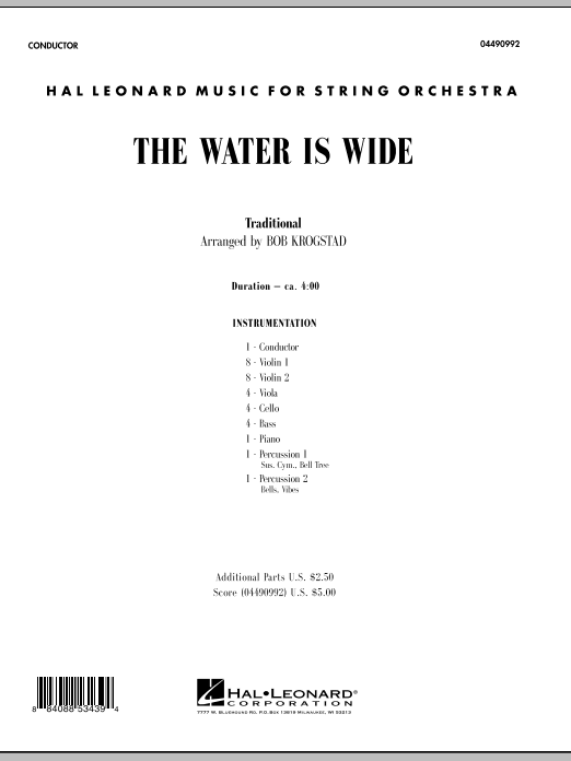 Download Bob Krogstad The Water Is Wide - Full Score Sheet Music