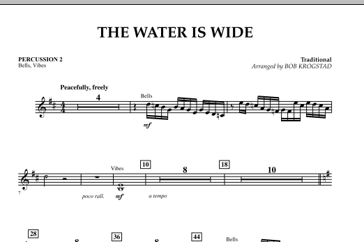 Download Bob Krogstad The Water Is Wide - Percussion 2 Sheet Music