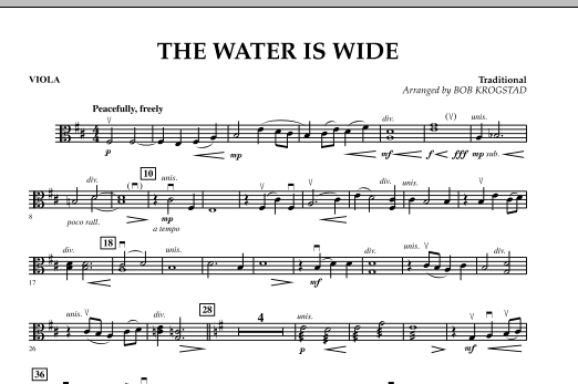 Download Bob Krogstad The Water Is Wide - Viola Sheet Music