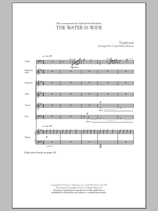 Download Craig Hella Johnson The Water Is Wide Sheet Music