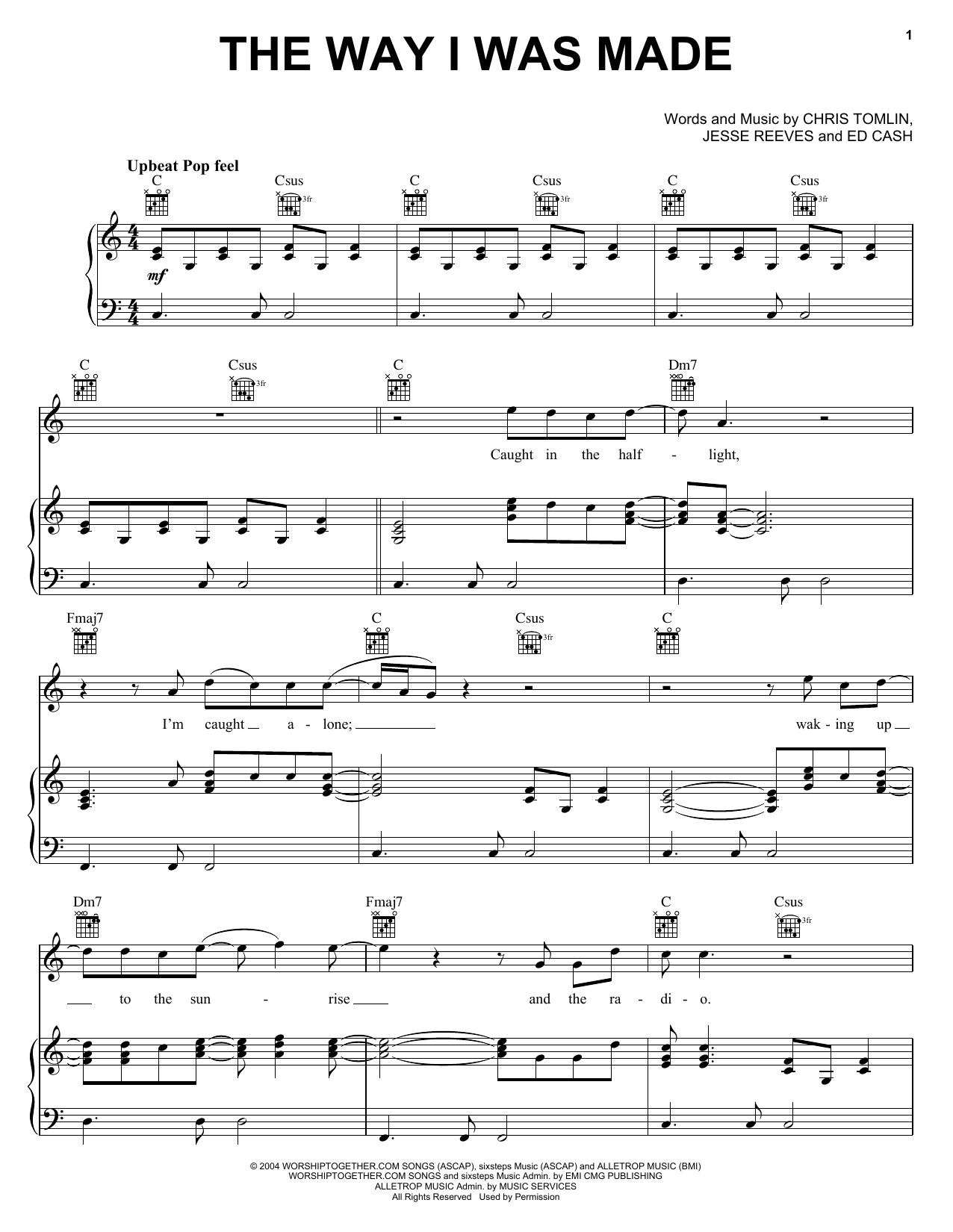 Download Chris Tomlin The Way I Was Made Sheet Music