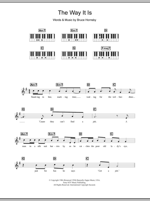 Download Bruce Hornsby The Way It Is Sheet Music