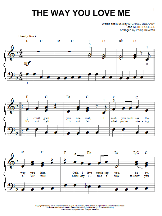 Download Faith Hill The Way You Love Me Sheet Music