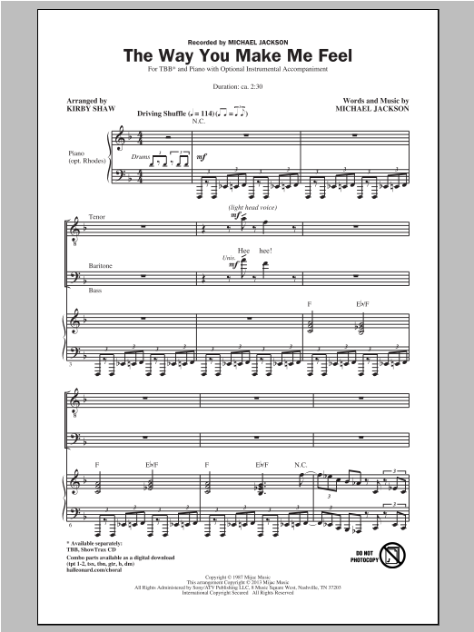 Download Kirby Shaw The Way You Make Me Feel Sheet Music