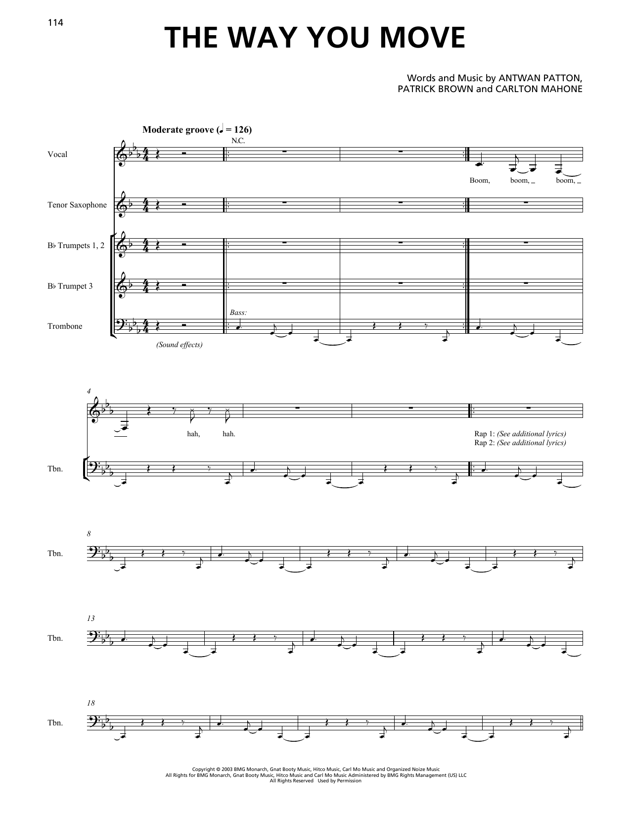 Download OutKast The Way You Move (feat. Sleepy Brown) ( Sheet Music