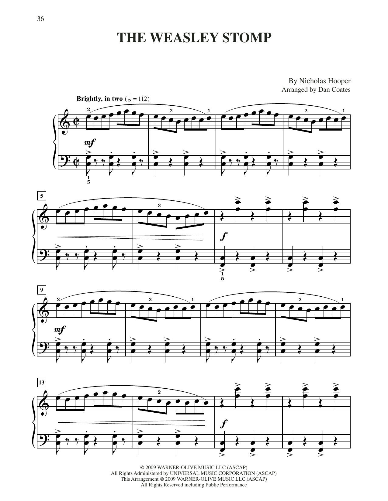 Download Nicholas Hooper The Weasley Stomp (from Harry Potter) ( Sheet Music