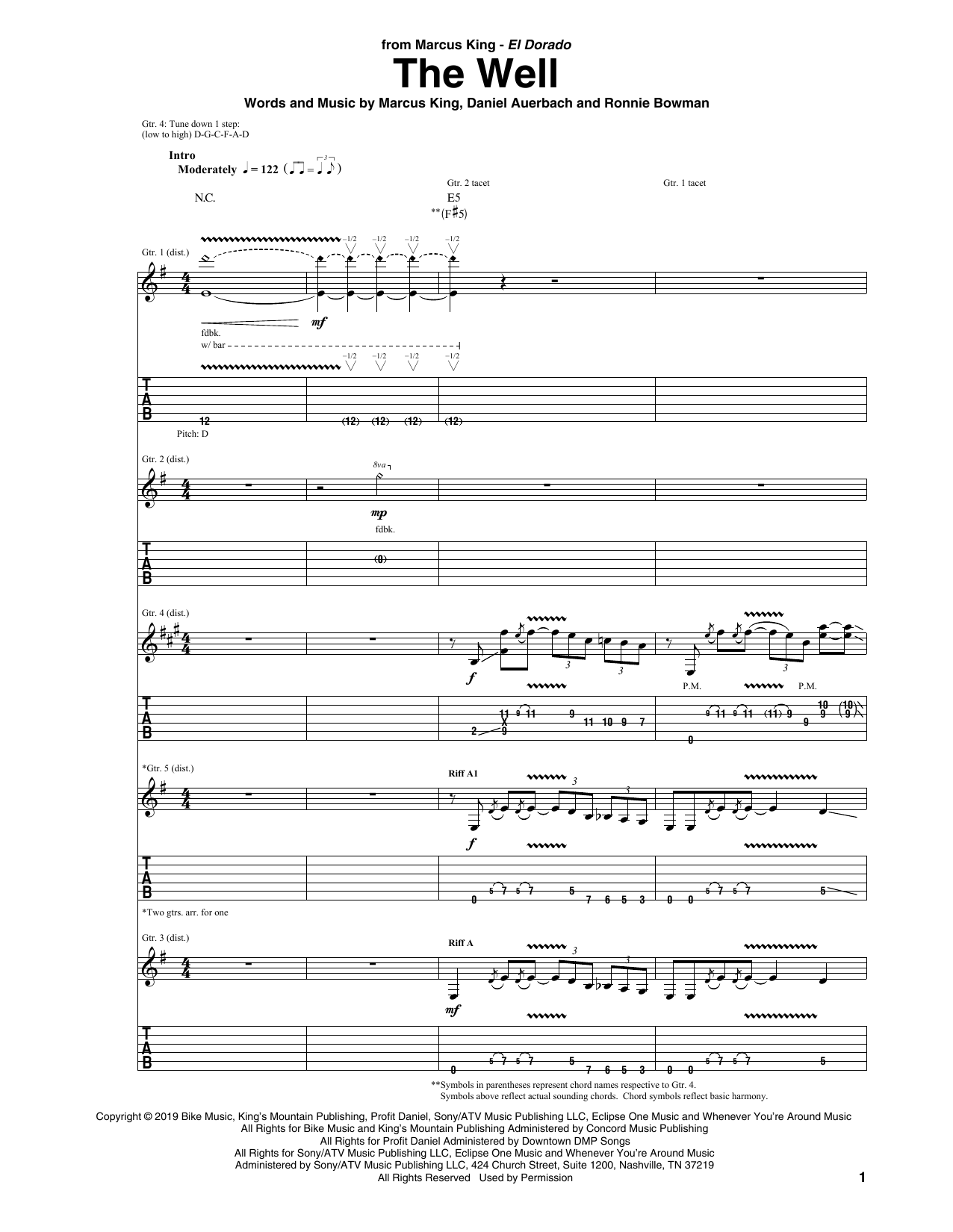 Download Marcus King The Well Sheet Music
