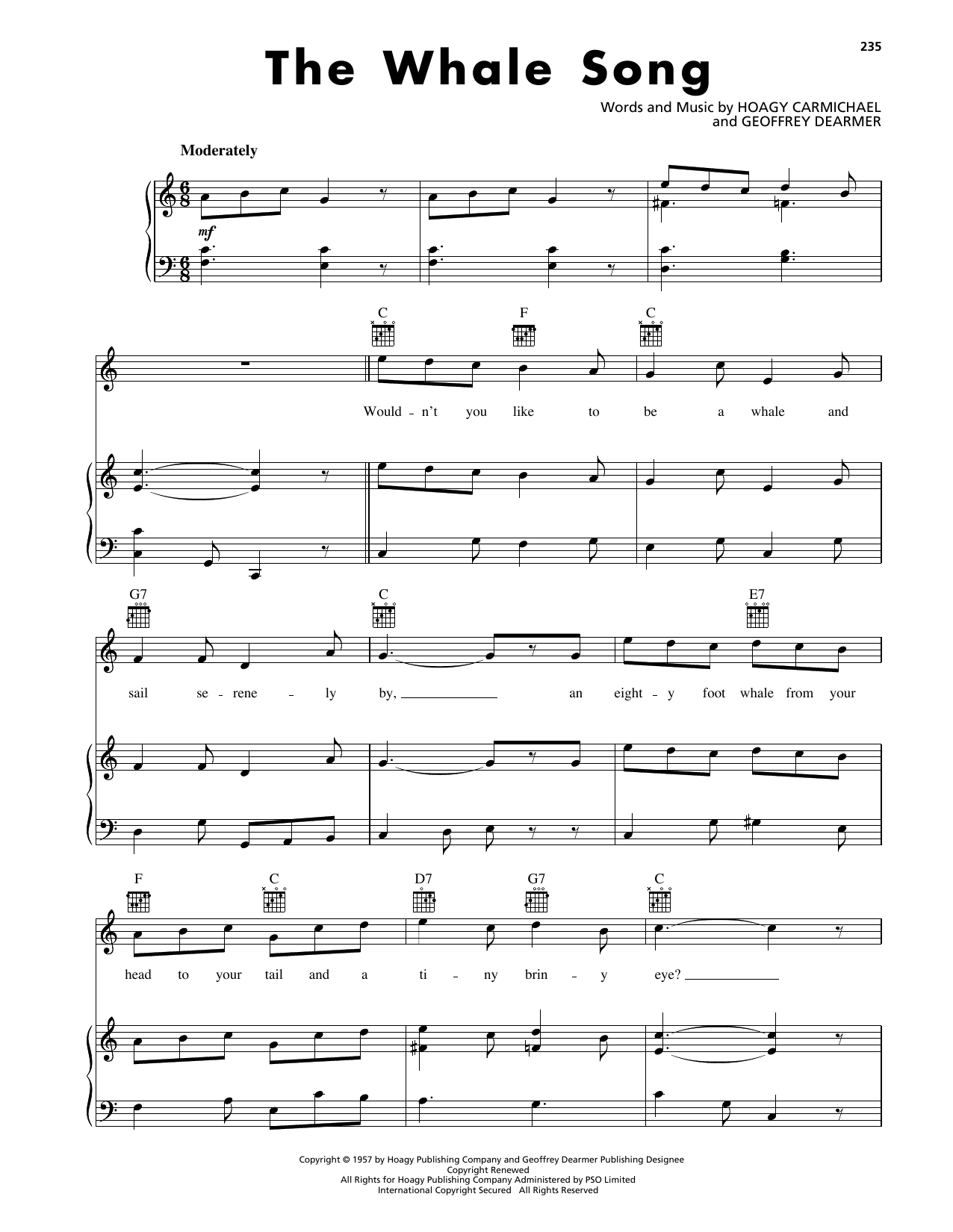 Download Hoagy Carmichael The Whale Song Sheet Music