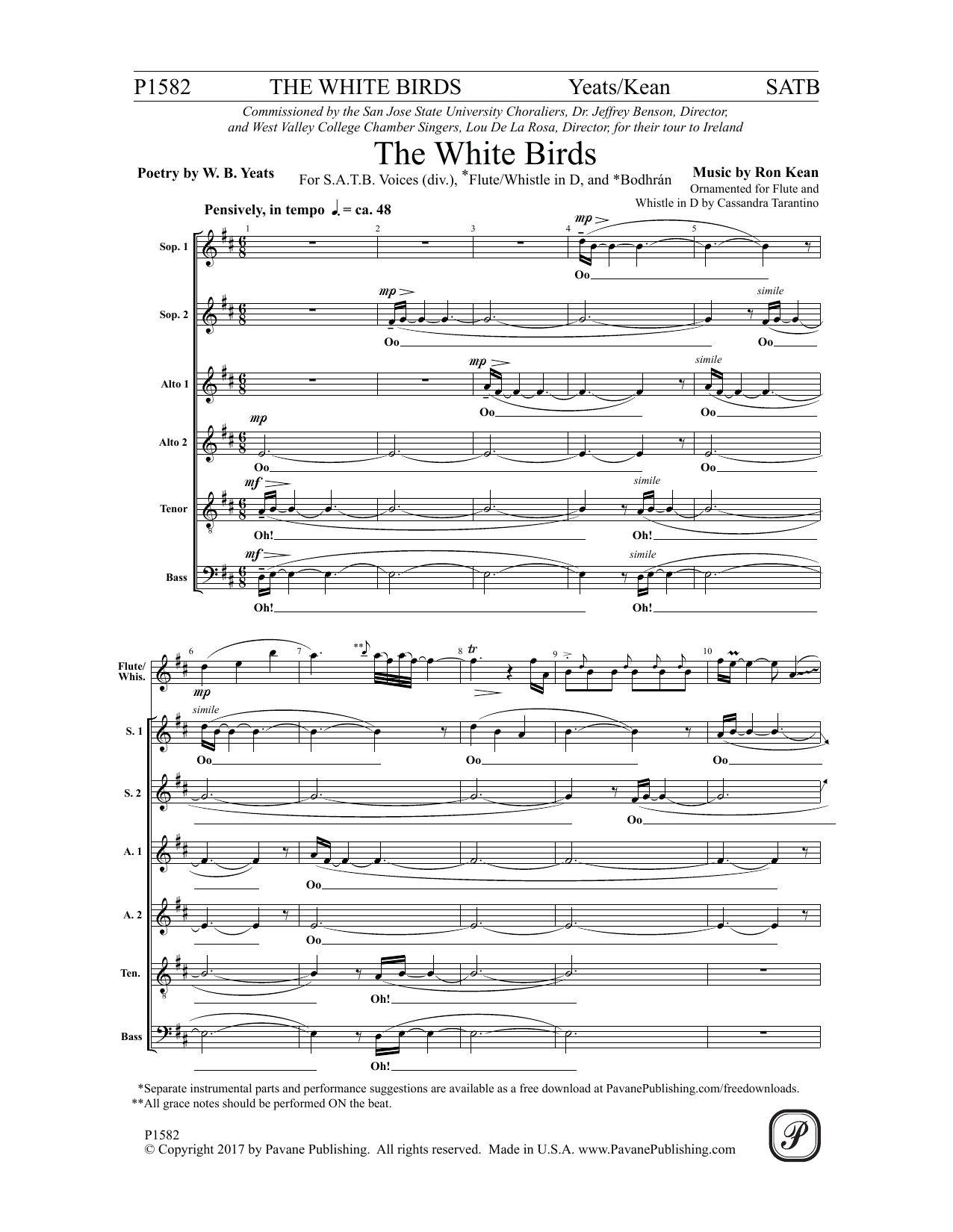 Download Ron Kean The White Birds Sheet Music