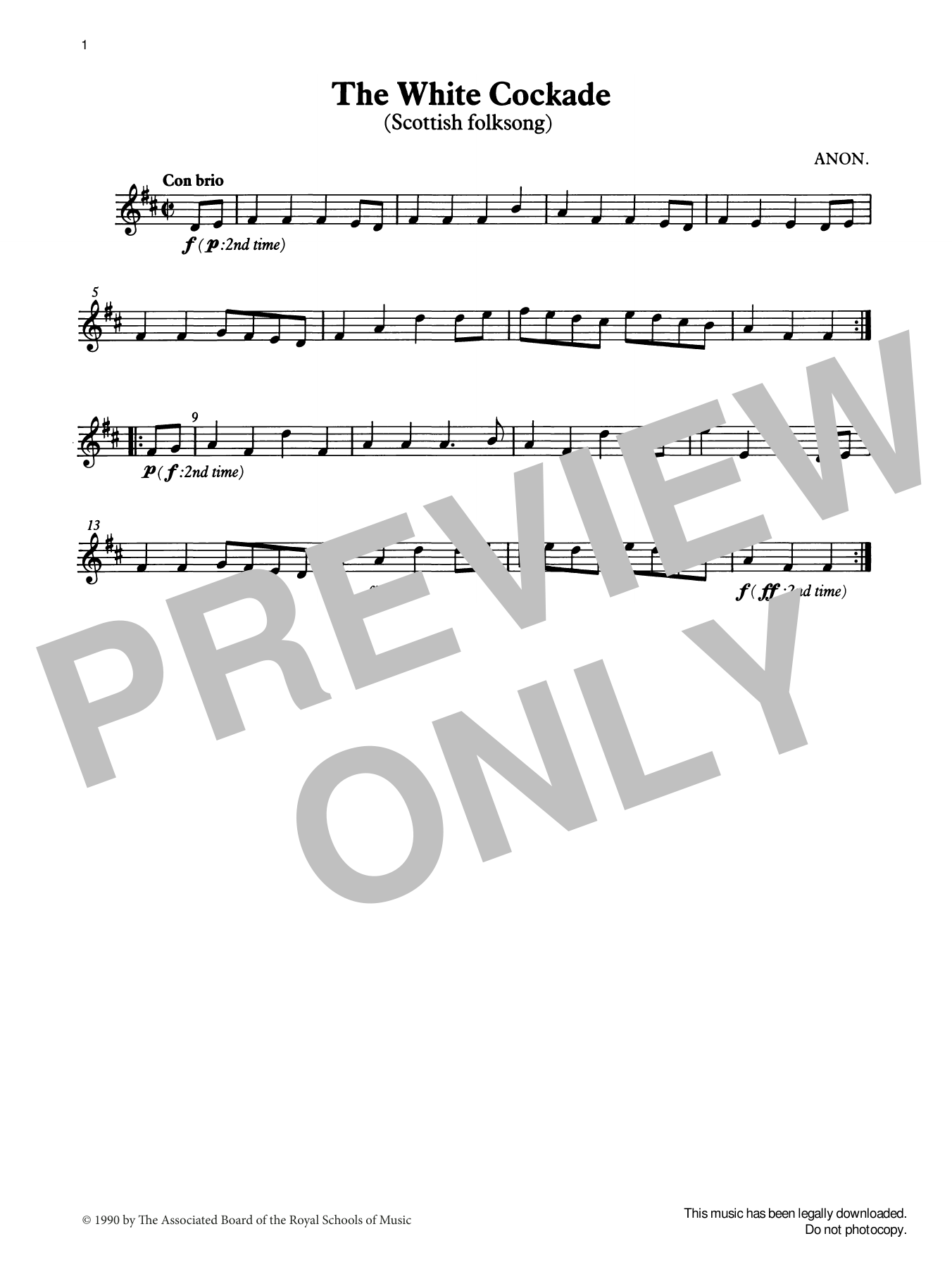 Download Trad. Scottish The White Cockade from Graded Music for Sheet Music