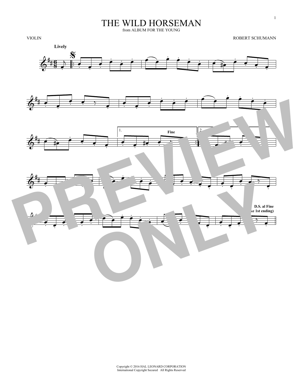 Download Robert Schumann The Wild Horseman (Wilder Reiter), Op. Sheet Music
