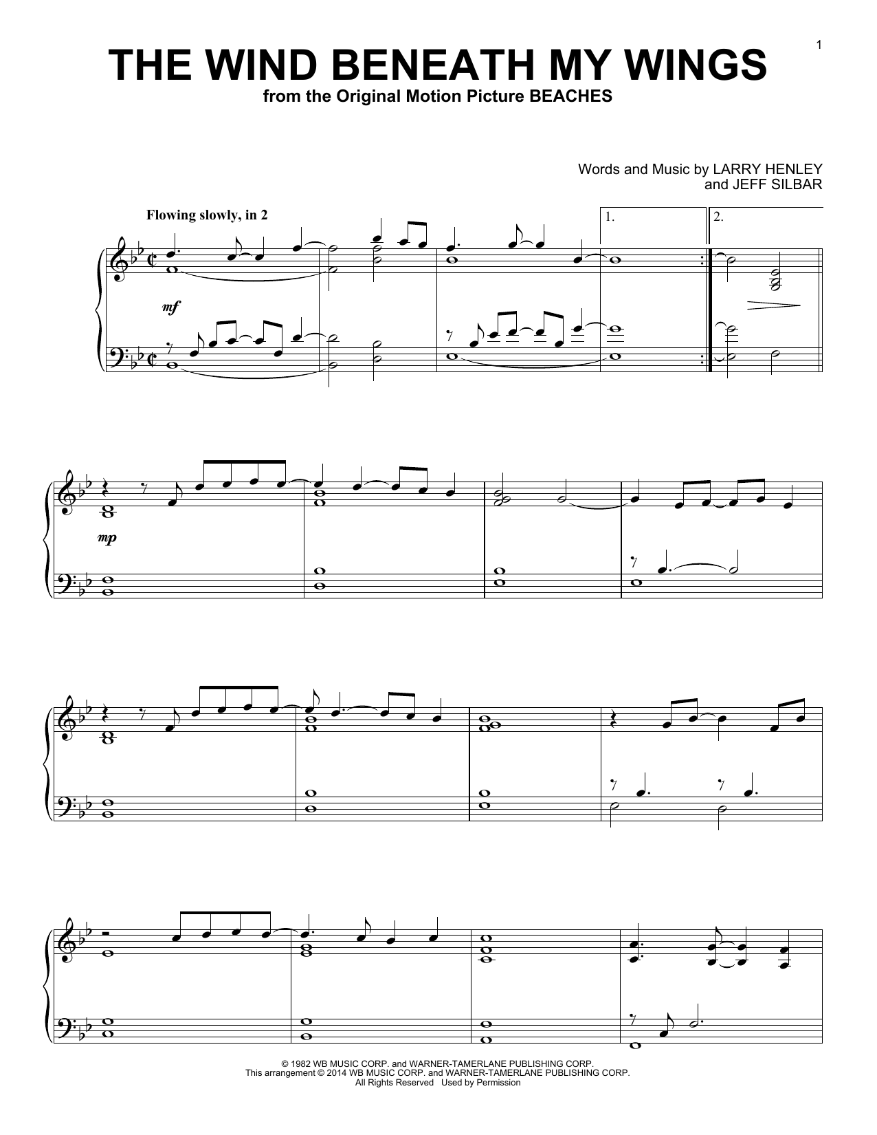 Download Bette Midler The Wind Beneath My Wings Sheet Music