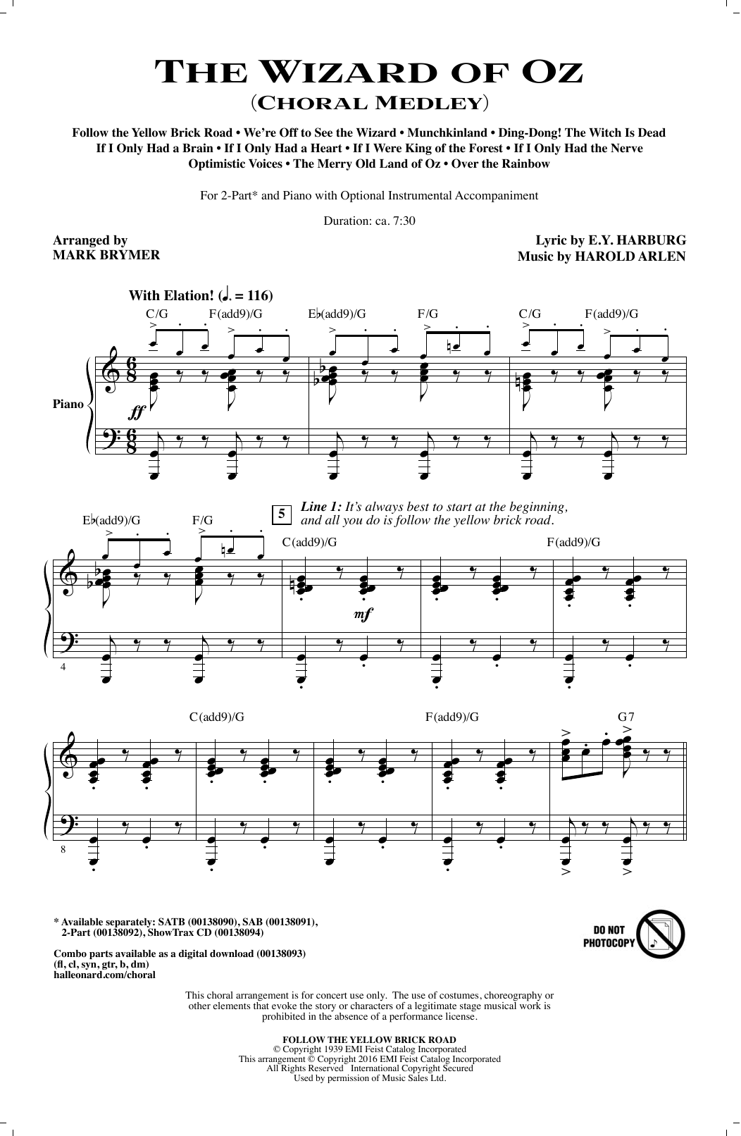 Download Mark Brymer The Wizard of Oz (Choral Medley) Sheet Music