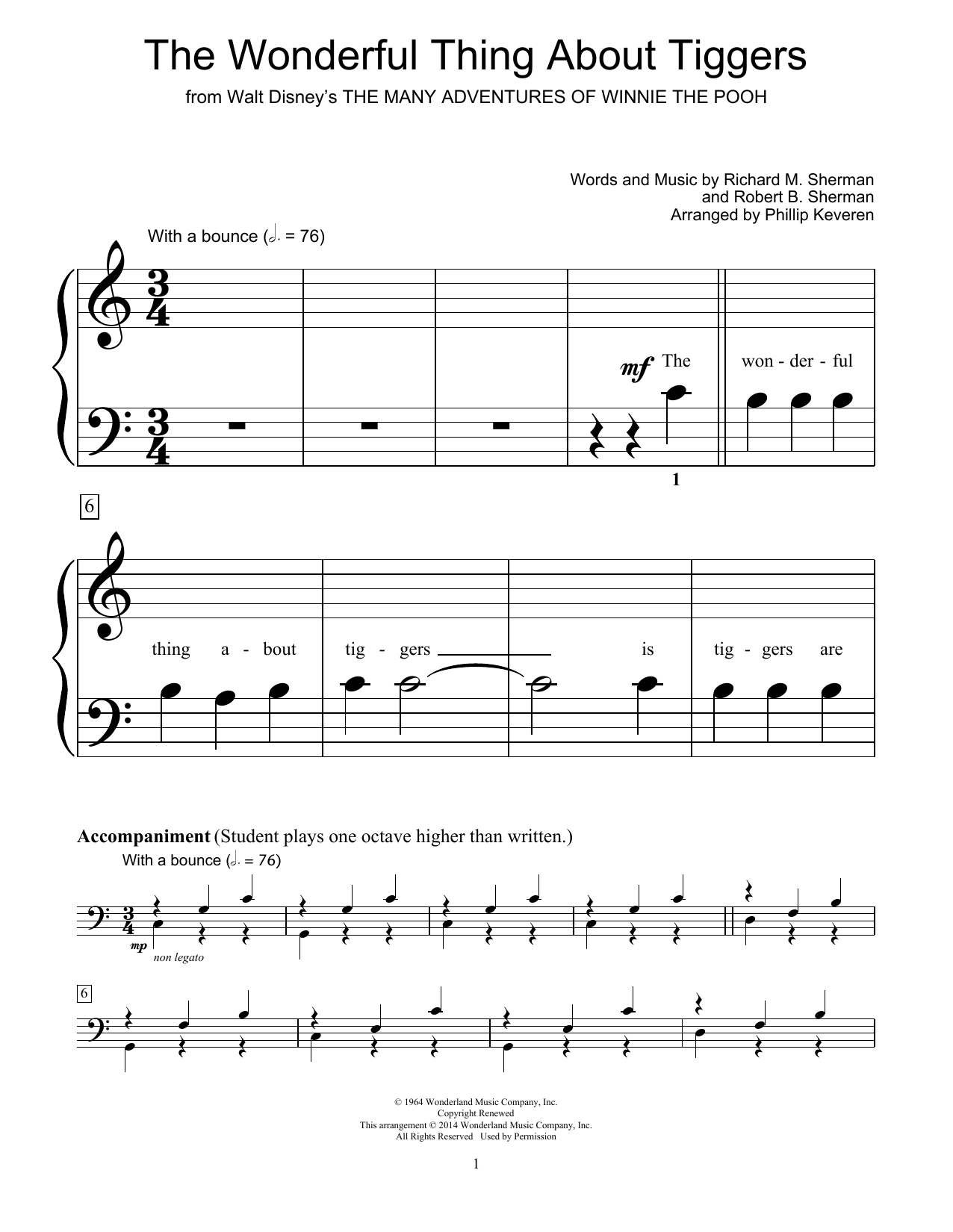 Download Phillip Keveren The Wonderful Thing About Tiggers Sheet Music
