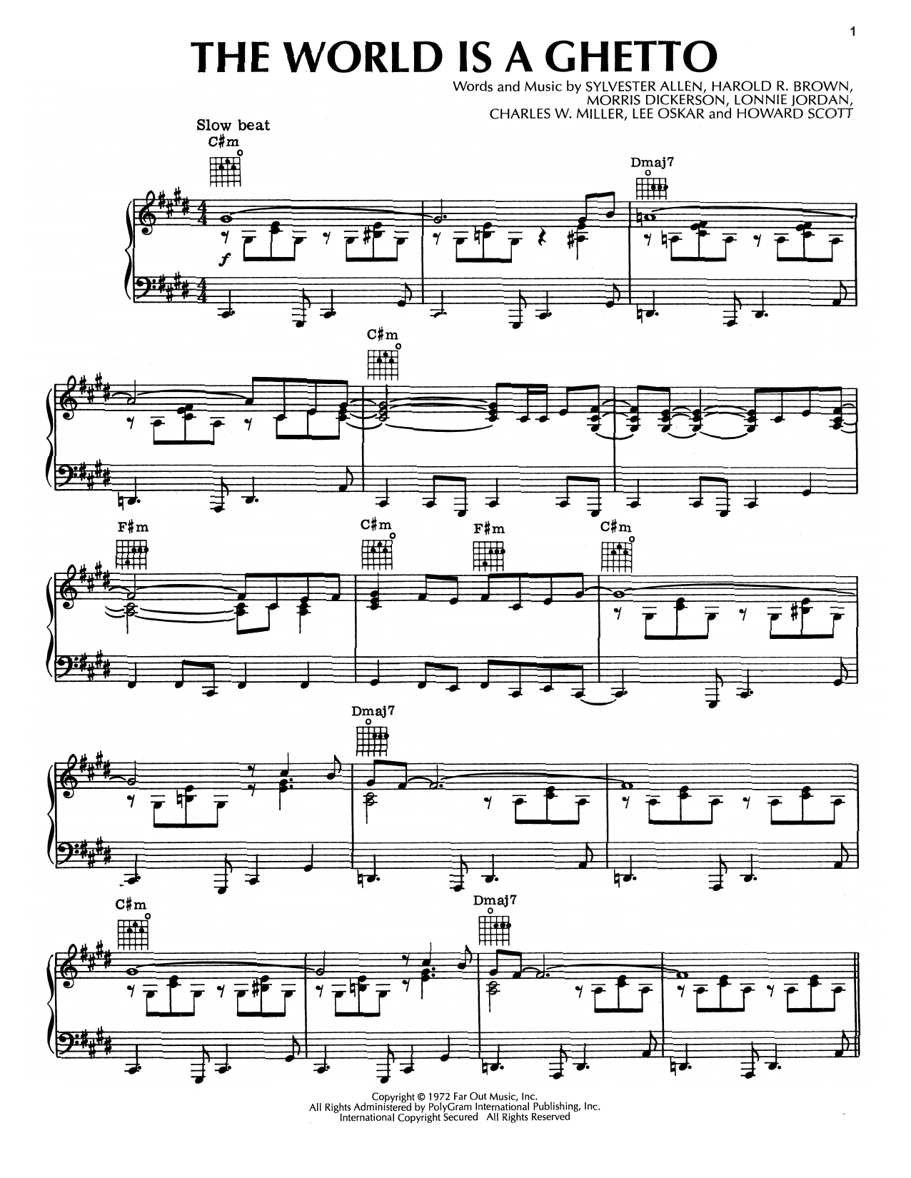 Download War The World Is A Ghetto Sheet Music