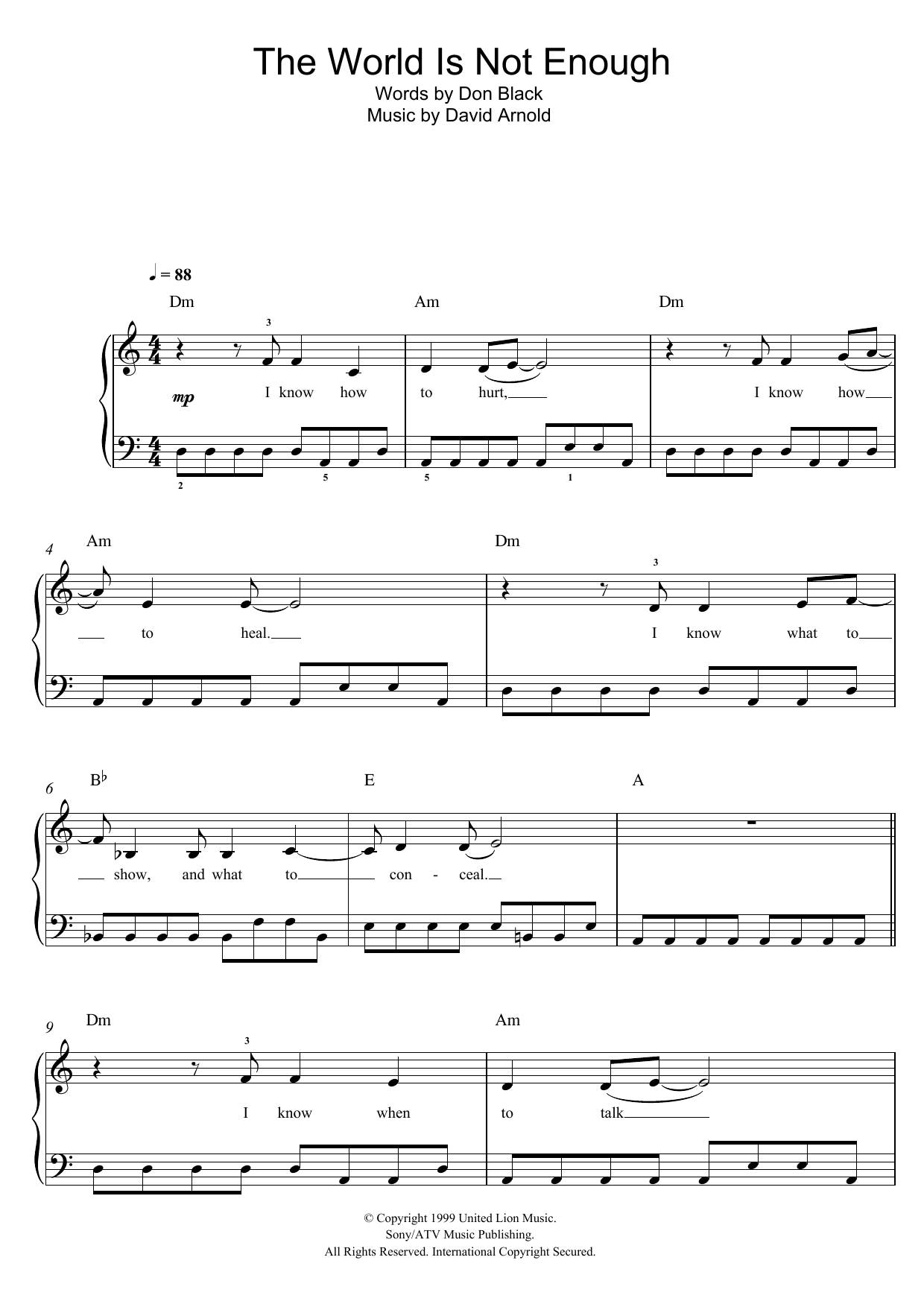Download Garbage The World Is Not Enough Sheet Music