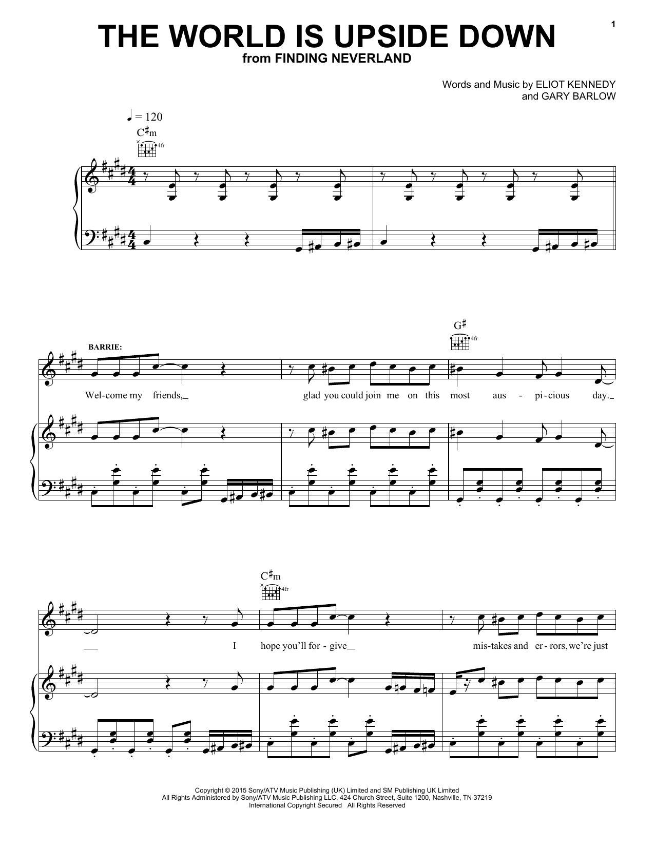 Download Gary Barlow & Eliot Kennedy The World Is Upside Down Sheet Music