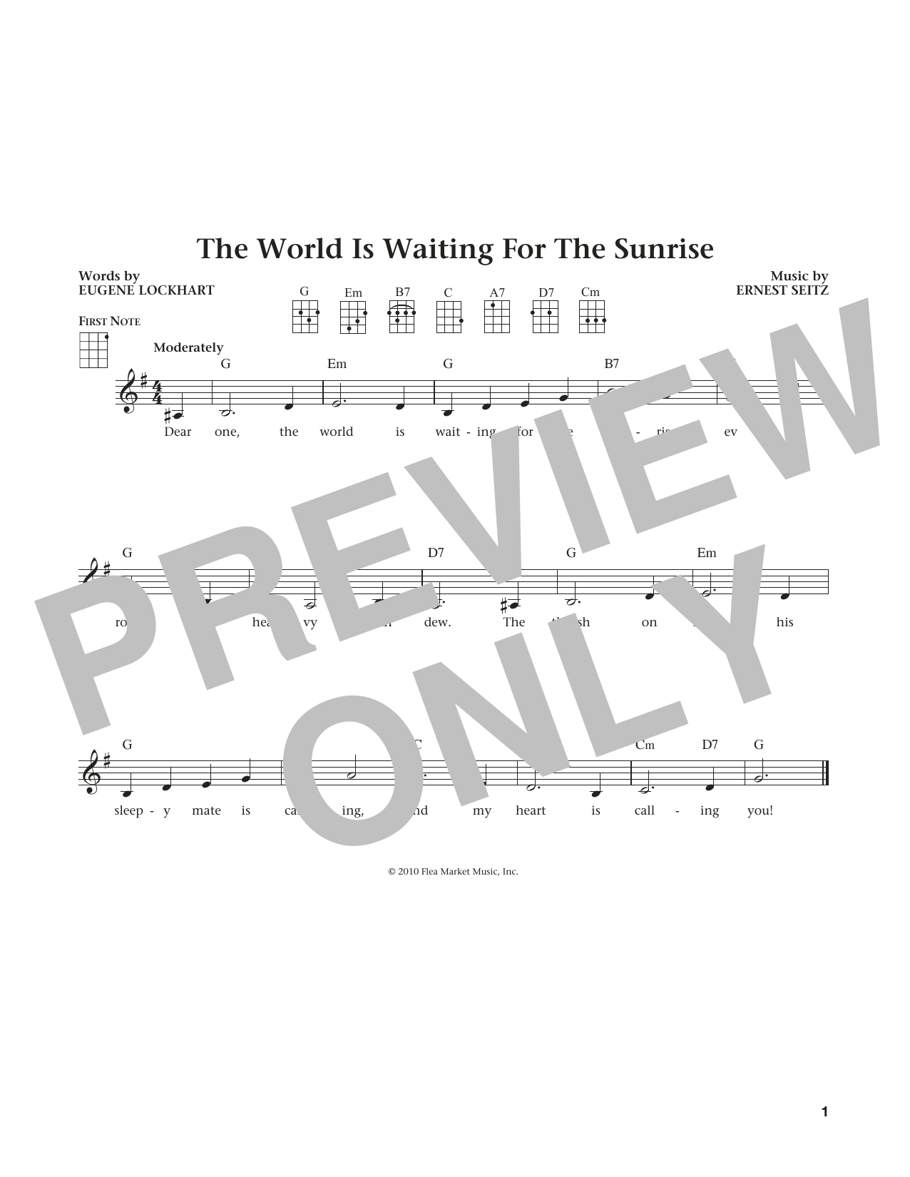 Download Eugene Lockhart The World Is Waiting For The Sunrise (f Sheet Music