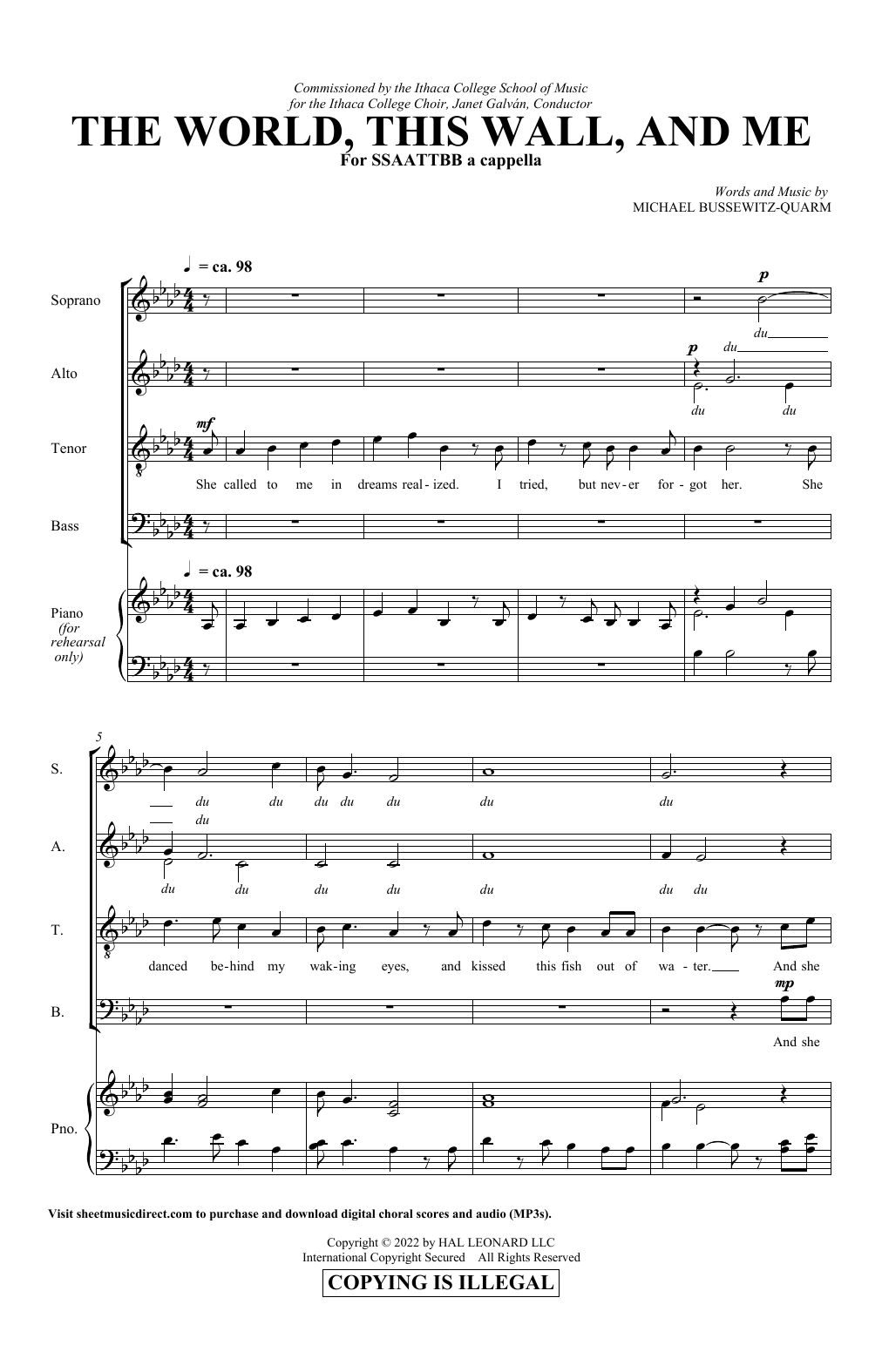 Download Michael Bussewitz-Quarm The World, This Wall, And Me Sheet Music