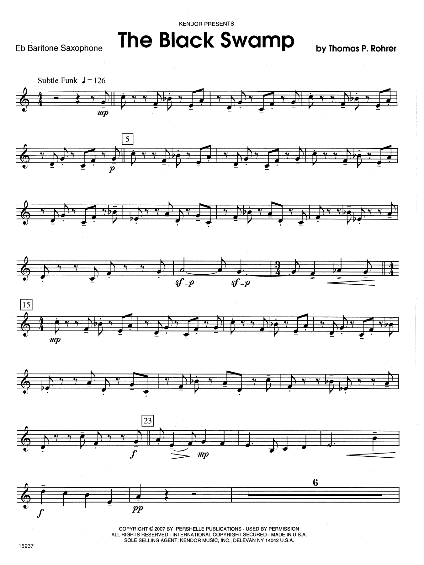 Download Rohrer The Black Swamp - Eb Baritone Saxophone Sheet Music