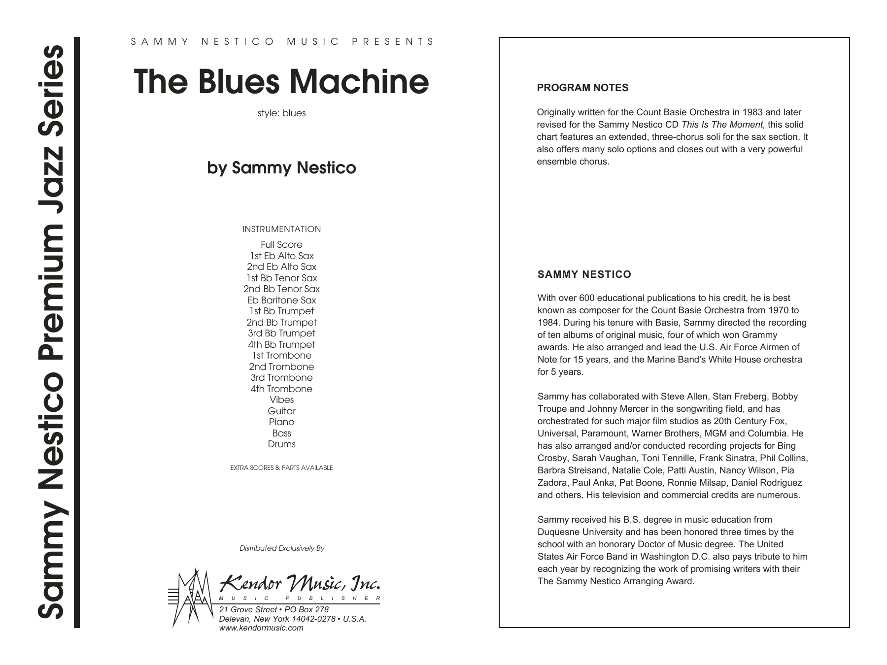 Download Sammy Nestico The Blues Machine - Full Score Sheet Music