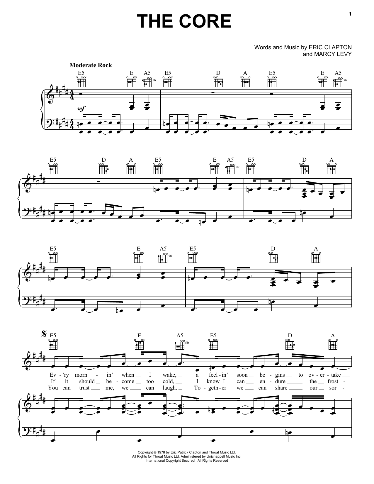 Download Eric Clapton The Core Sheet Music