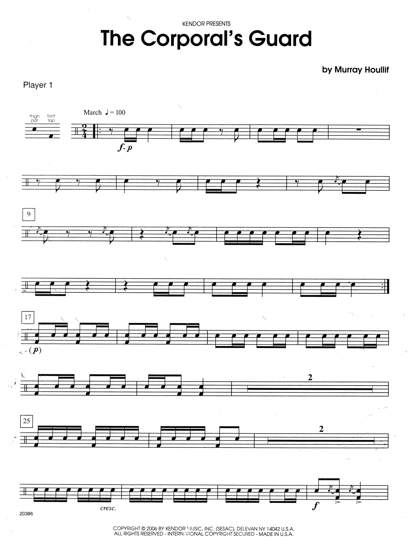 Download Murray Houllif The Corporal's Guard - Percussion 1 Sheet Music