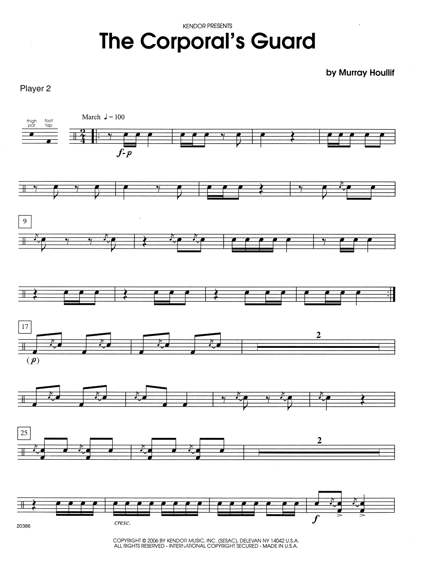 Download Murray Houllif The Corporal's Guard - Percussion 2 Sheet Music