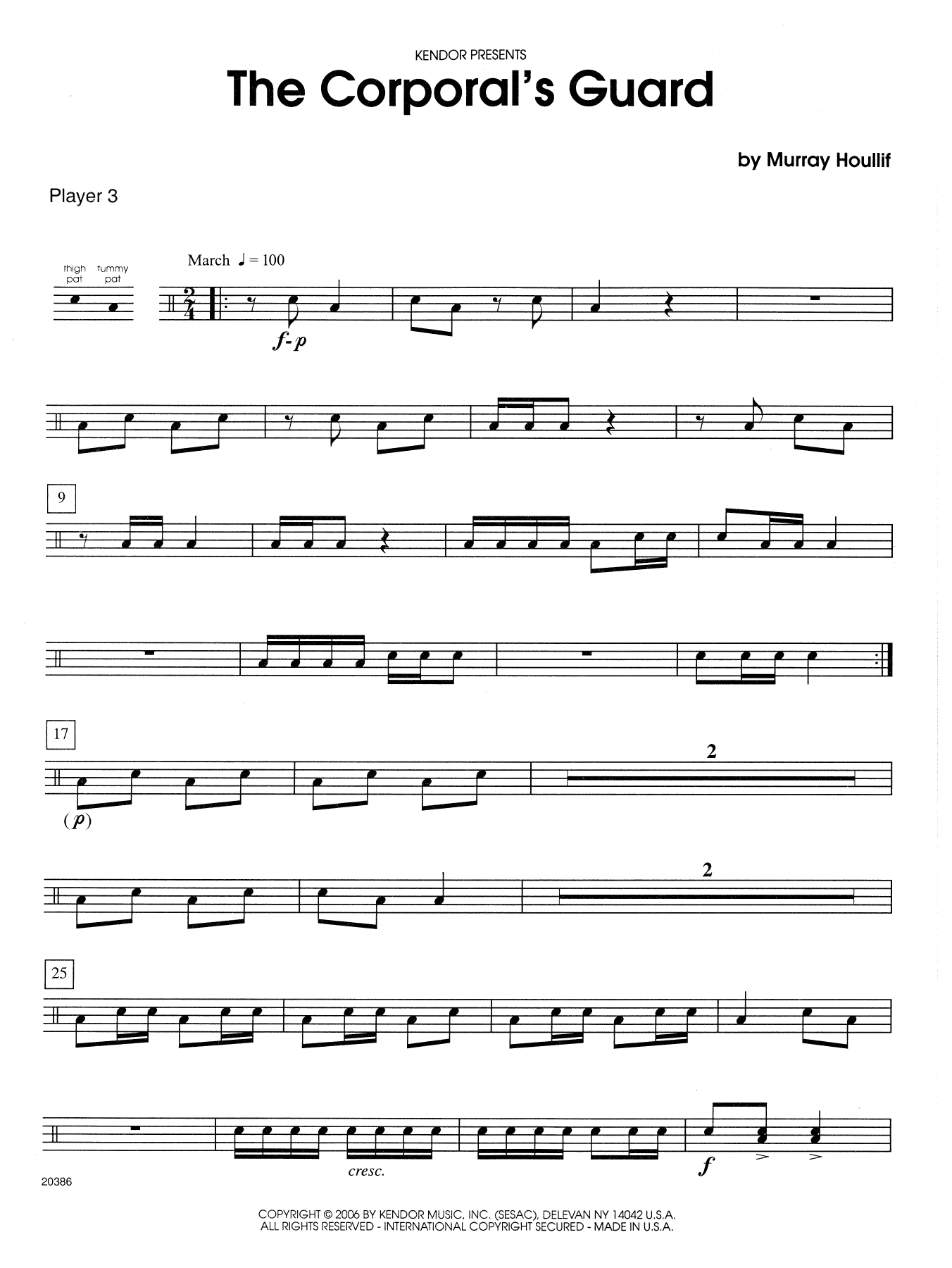 Download Murray Houllif The Corporal's Guard - Percussion 3 Sheet Music