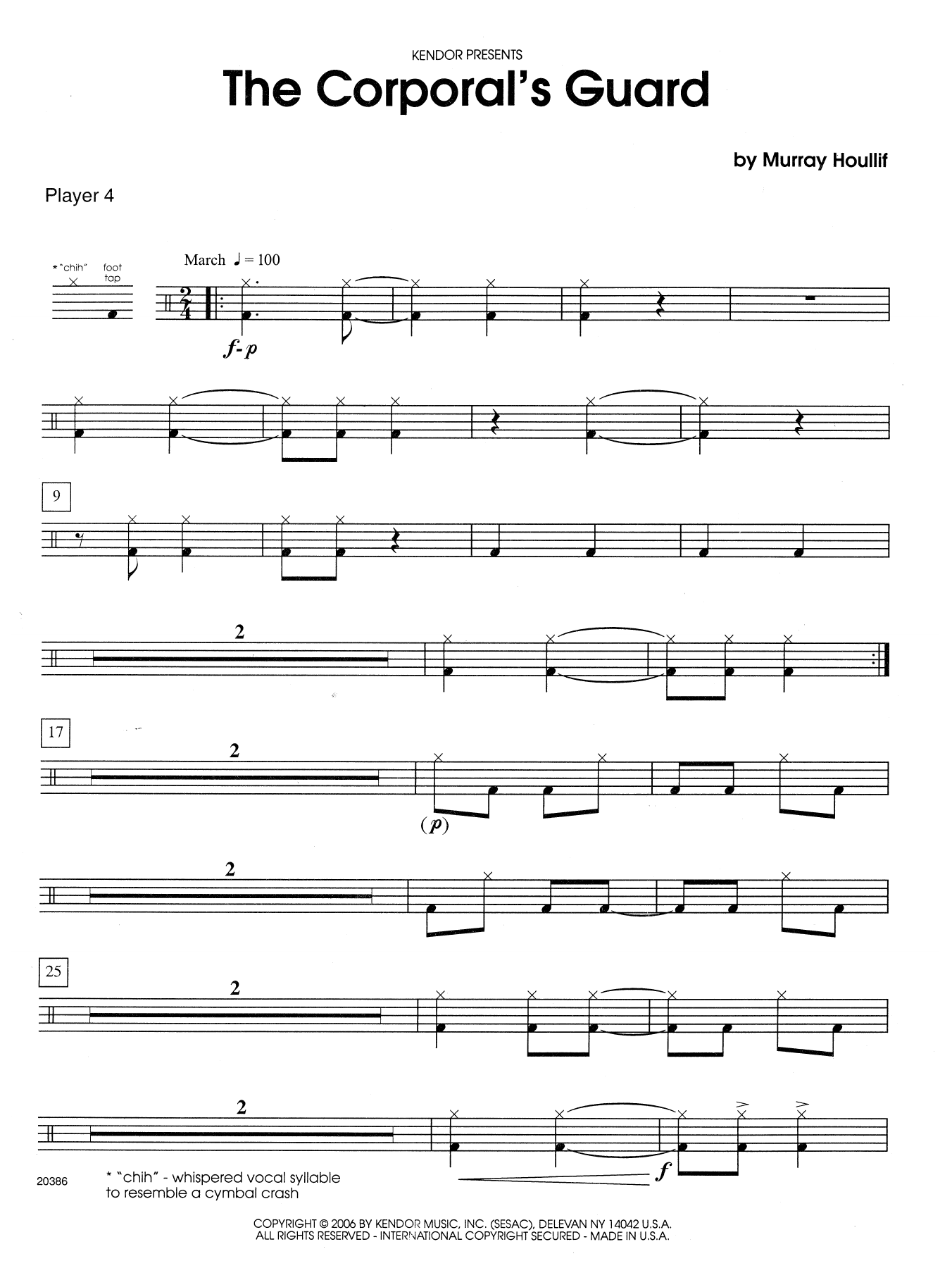 Download Murray Houllif The Corporal's Guard - Percussion 4 Sheet Music