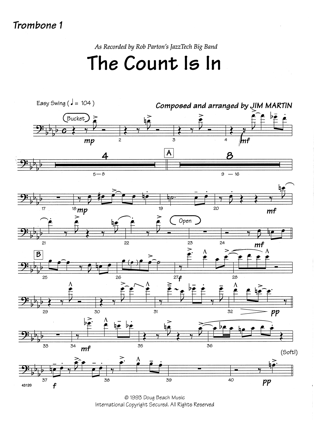 Download Martin The Count Is In - 1st Trombone Sheet Music