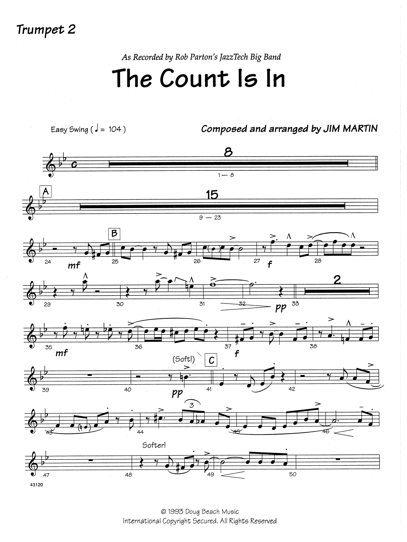 Download Martin The Count Is In - 2nd Bb Trumpet Sheet Music