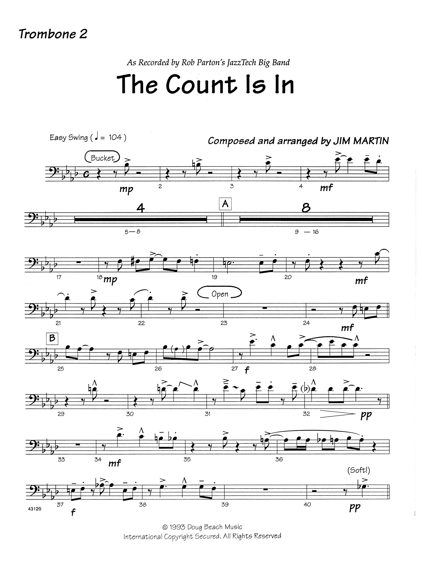 Download Martin The Count Is In - 2nd Trombone Sheet Music