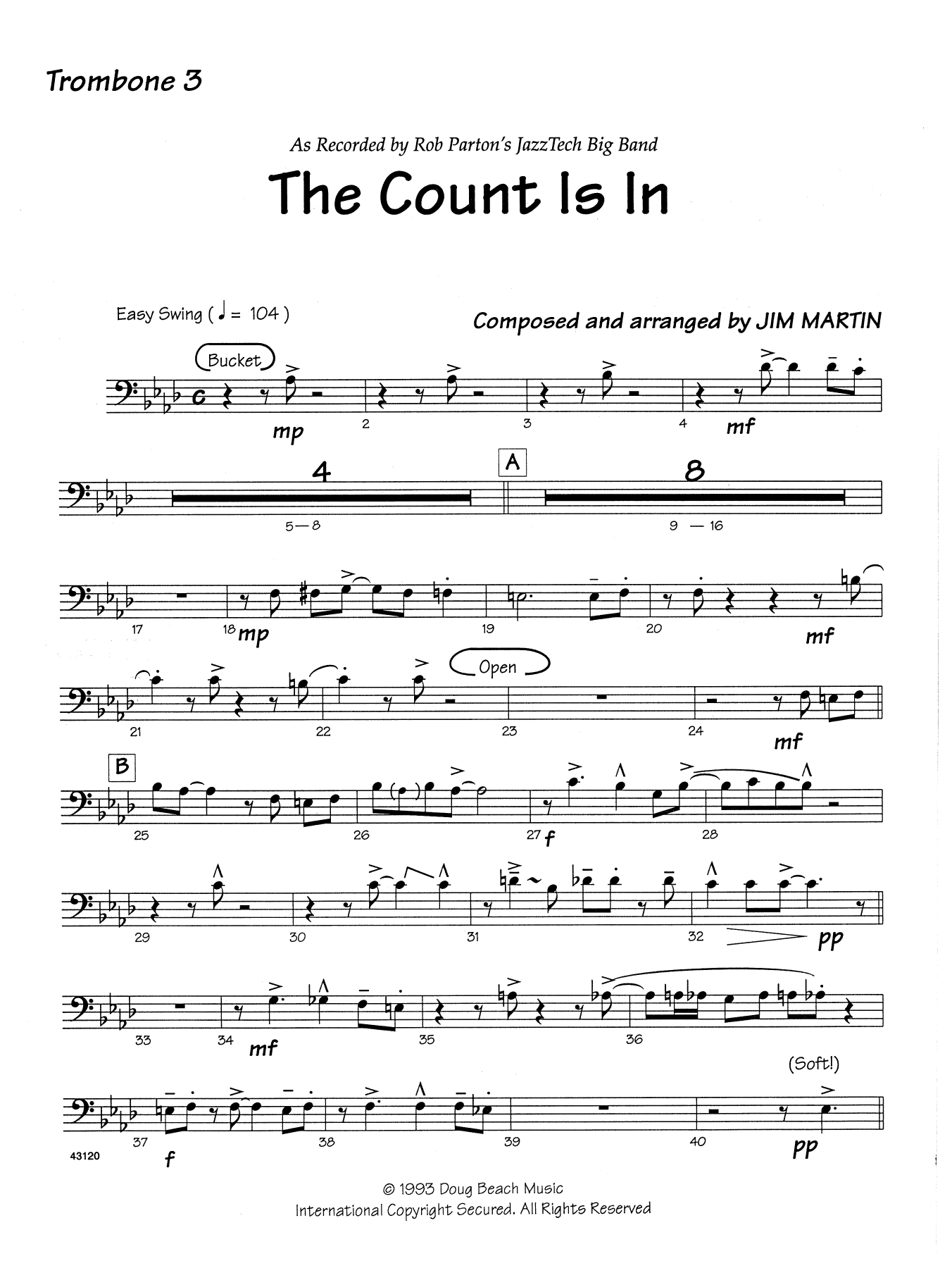 Download Martin The Count Is In - 3rd Trombone Sheet Music