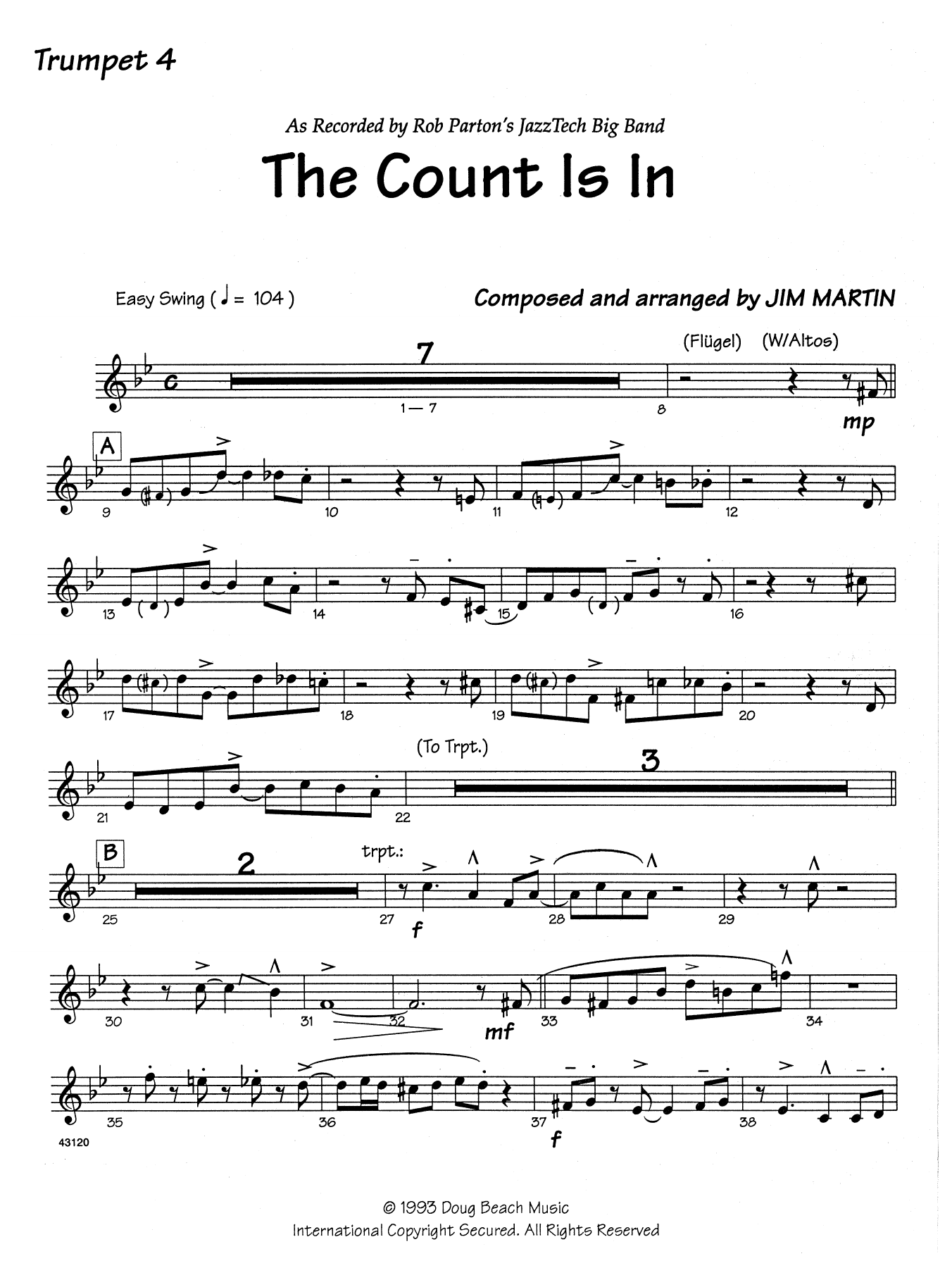 Download Martin The Count Is In - 4th Bb Trumpet Sheet Music