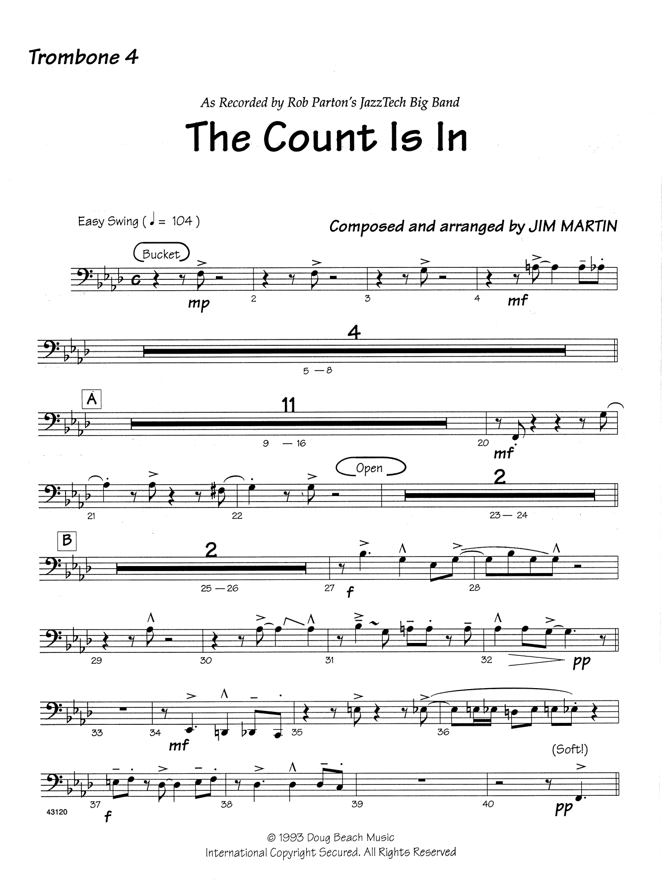 Download Martin The Count Is In - 4th Trombone Sheet Music