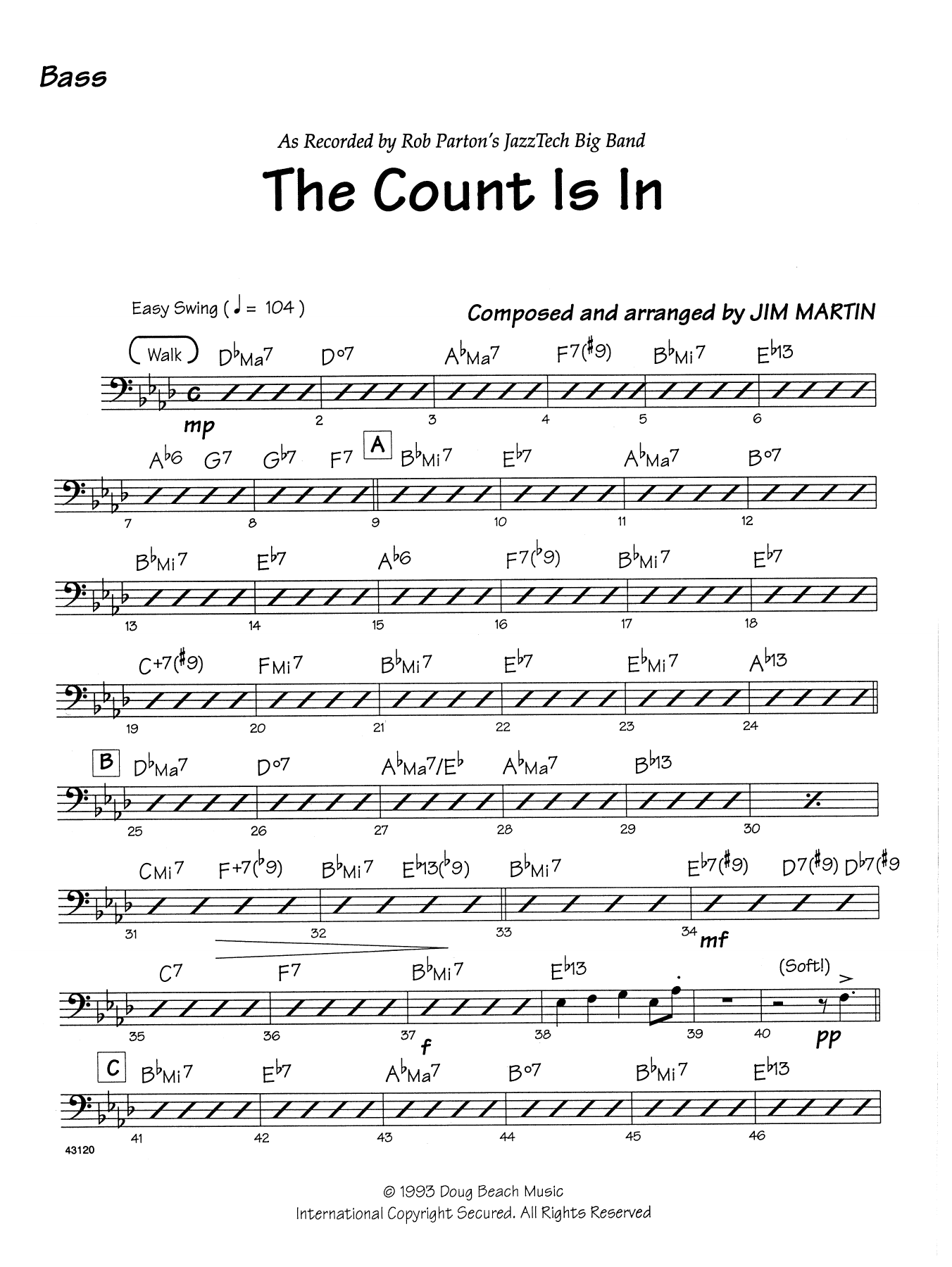 Download Martin The Count Is In - Bass Sheet Music