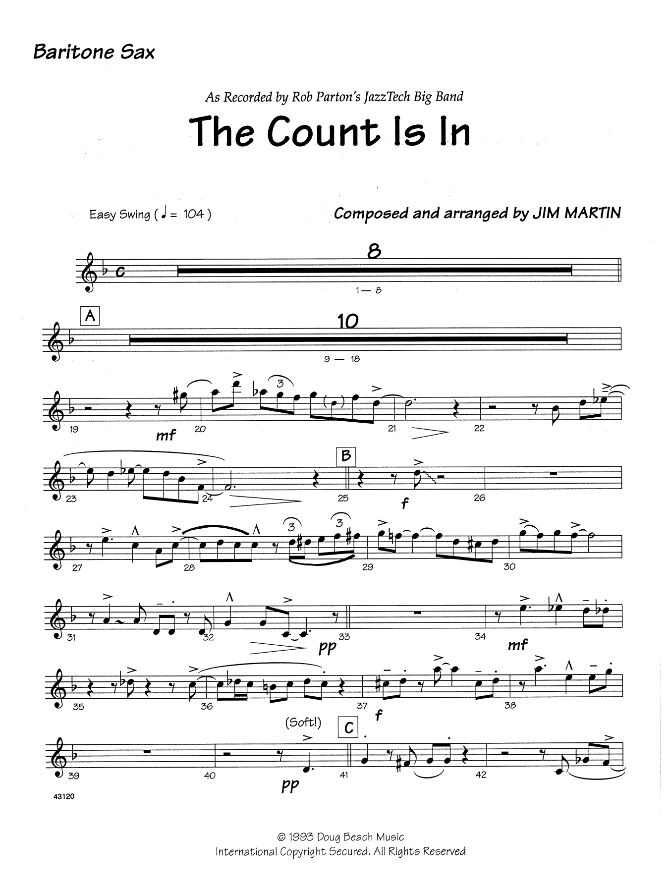 Download Martin The Count Is In - Eb Baritone Saxophone Sheet Music