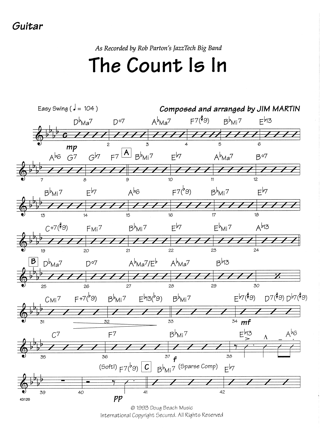 Download Martin The Count Is In - Guitar Sheet Music