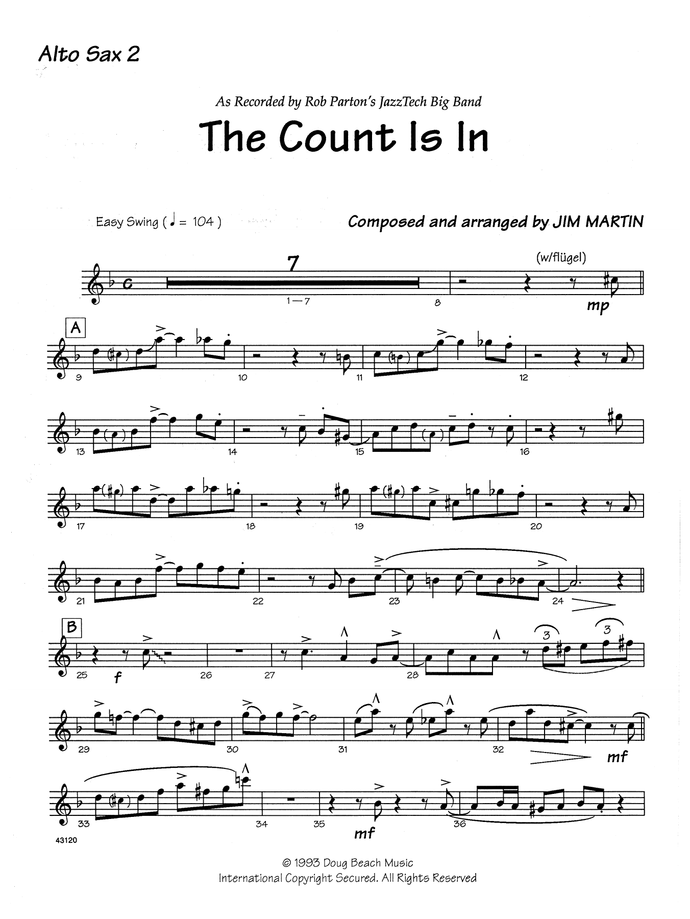 Download Martin The Count Is In - Opt. Bass Clarinet Sheet Music